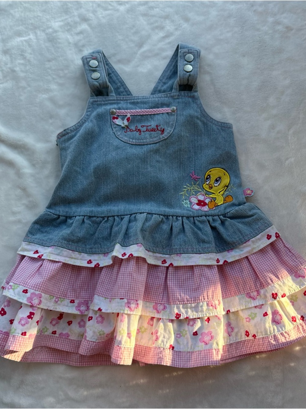 Warner Bros. Looney Tunes Denim Dress with Pink Accents